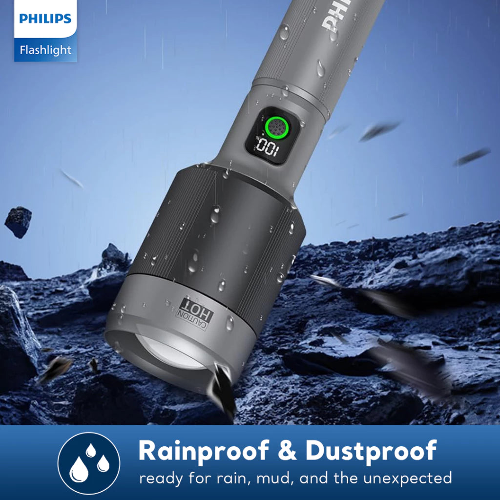PHILIPS SFL5102-56 Zoom LED Rechargeable Flashlight – 2500 Lumens